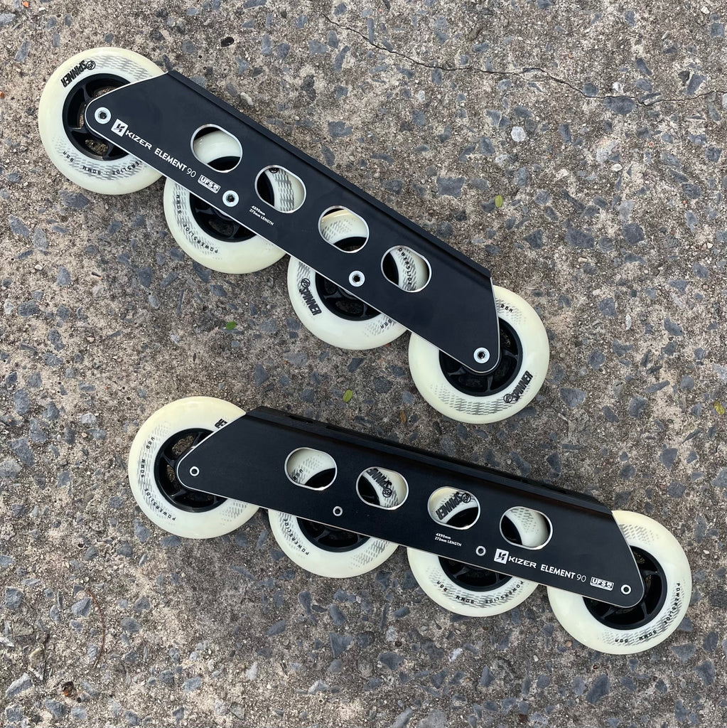 Zizer Roll 4x90 Kizer Element 90 Black complete frame set (Ready to Roll) – Ril Skates